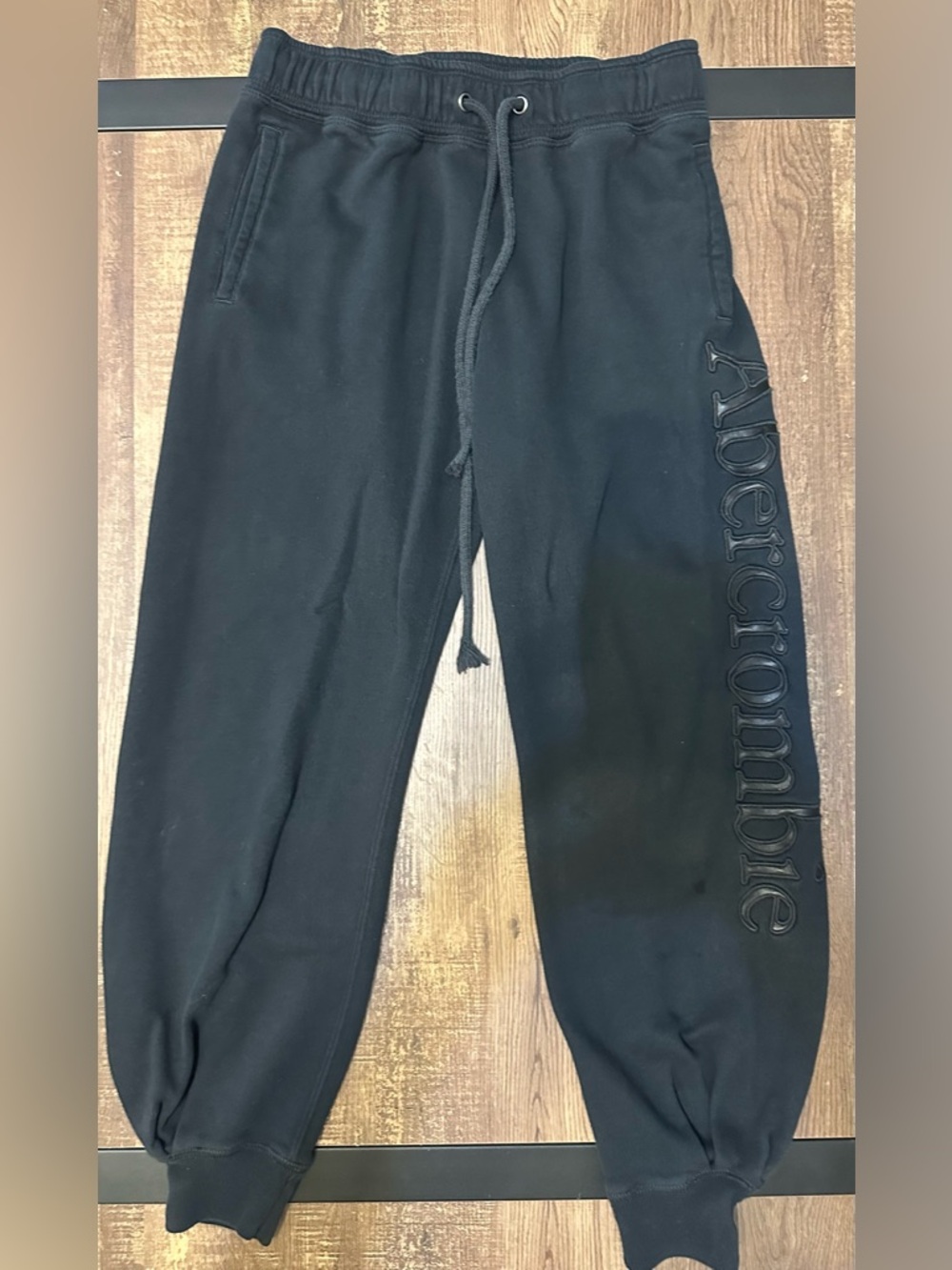 #155- Woman’s Abercrombie & Fitch Black Logo-Embossed Joggers Set - Picture 3 of 10